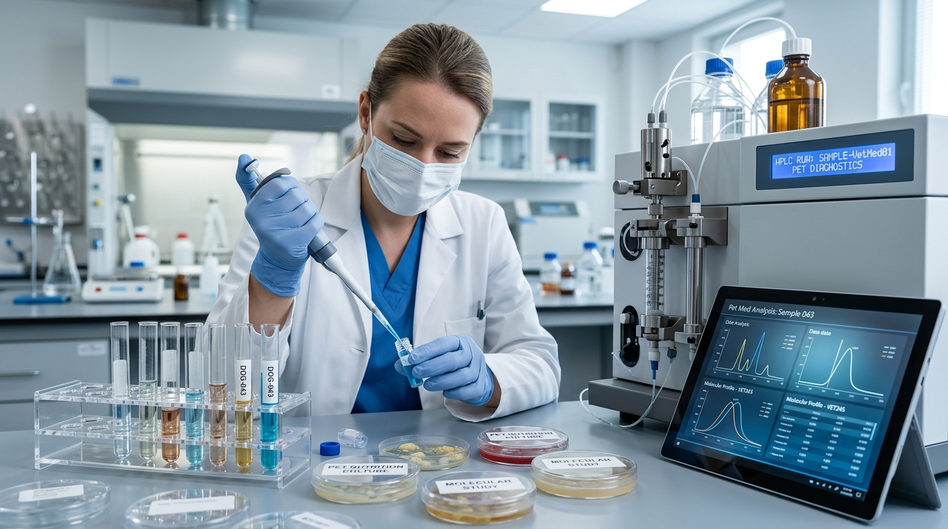 Biotechnology laboratory analyzer and veterinary clinical testing